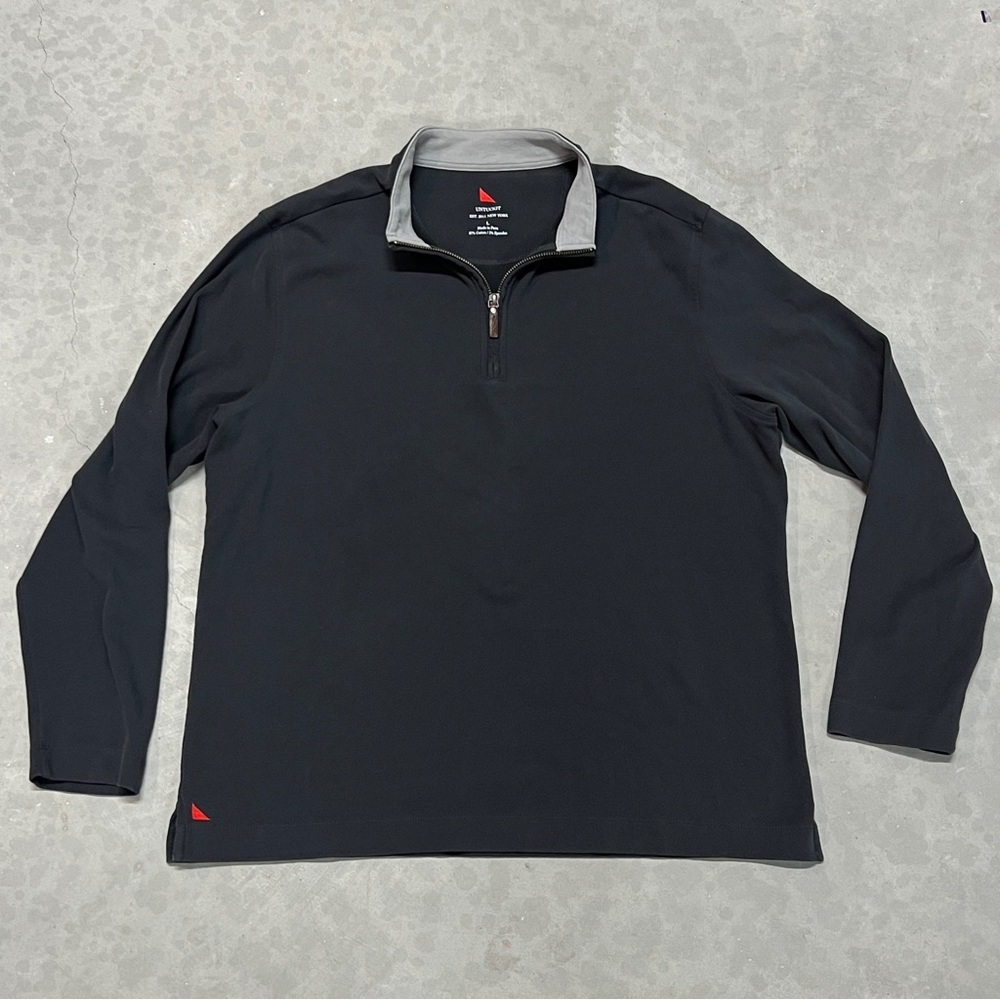 UNTUCKit Mens Long Sleeve Performance Quarter Zip Black Sz L Pullover Sweater